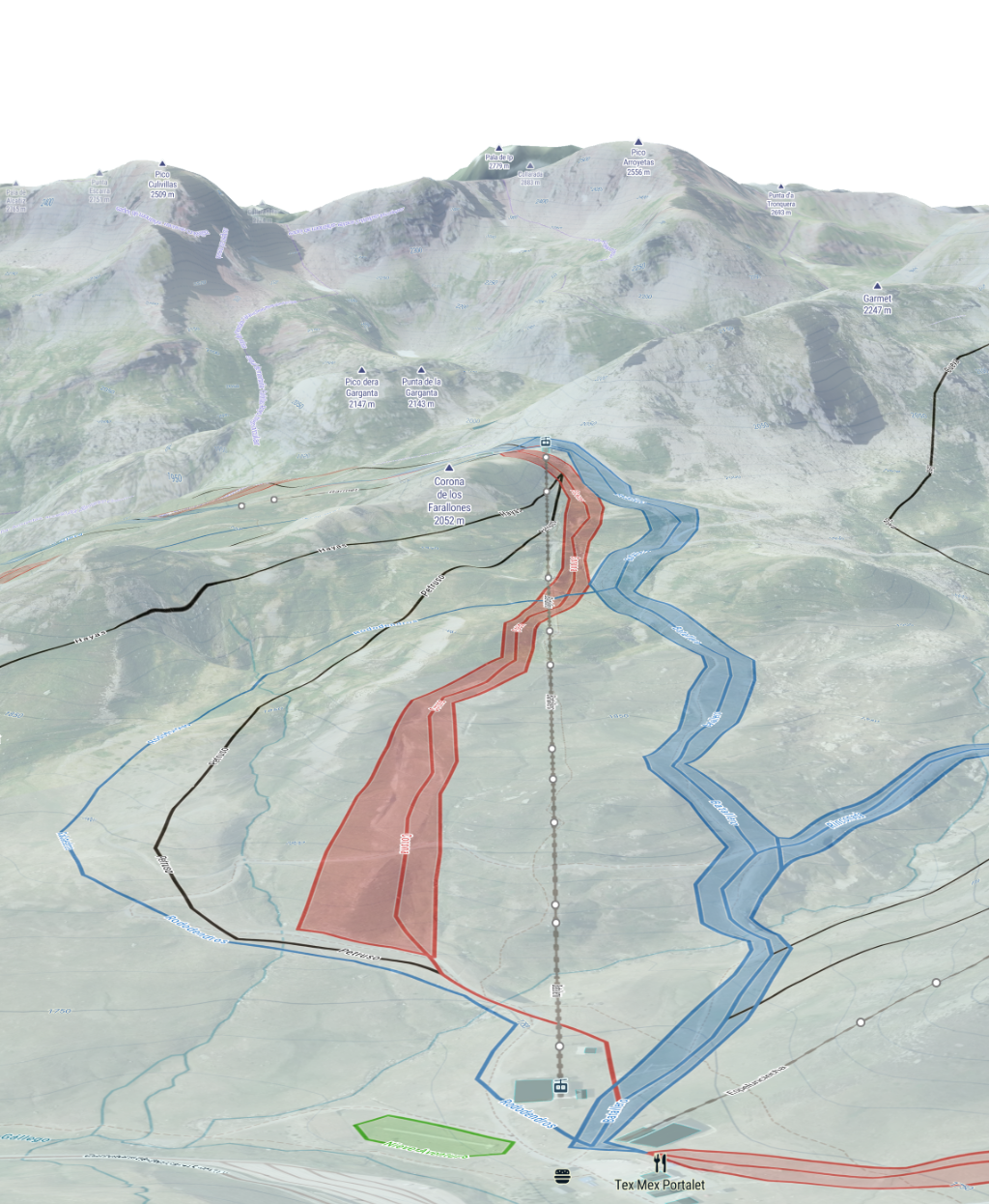 Terrain visualization without snow depth overlay